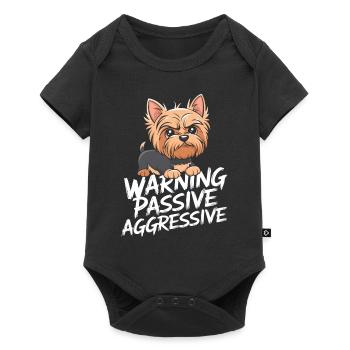 Warning, Passive, Aggressive, Funny, Yorkshire - Baby Premium short-sleeve bodysuit - black - Front