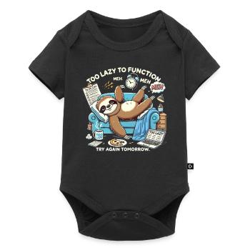 Zu faul zum Arbeiten - Baby Premium Kurzarmbody - Schwarz - Vorne
