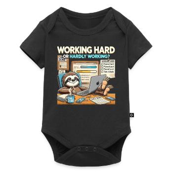 Hart arbeiten oder kaum arbeiten - Baby Premium Kurzarmbody - Schwarz - Vorne