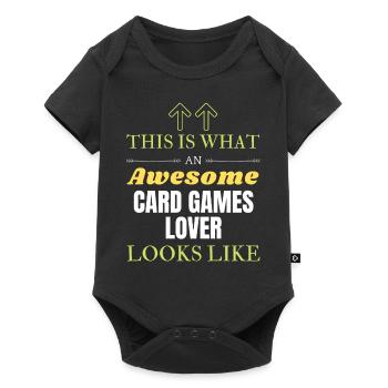 Voici à quoi ressemble un amateur de jeux de cartes génial - Body à manches courtes Premium Bébé - noir - Devant