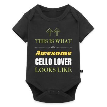 Voici à quoi ressemble un grand amateur de violoncelle - Body à manches courtes Premium Bébé - noir - Devant