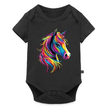 Pony Riding Pony Foal Rider Ponies Riding Pony Farm - Baby Premium short-sleeve bodysuit - black - Front