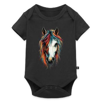 Pony Riding Pony Foal Rider Ponies Riding Pony Farm - Baby Premium short-sleeve bodysuit - black - Front
