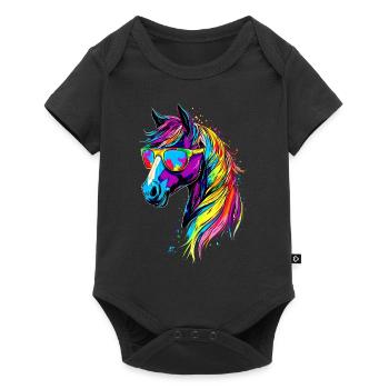 Pony Riding Pony Foal Rider Ponies Riding Pony Farm - Baby Premium short-sleeve bodysuit - black - Front