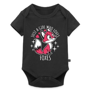 Just a girl who loves foxes - Cartoon - Baby Premium short-sleeve bodysuit - black - Front