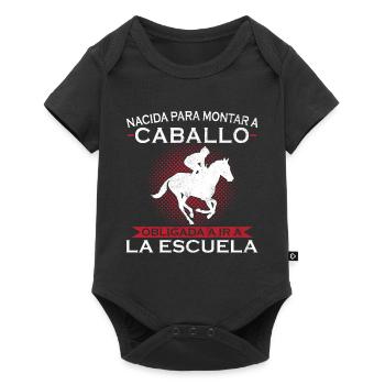 Born to ride, forced to go to school - Baby Premium short-sleeve bodysuit - black - Front