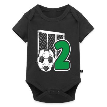 Fête d’anniversaire des enfants de football 2 ans - Body à manches courtes Premium Bébé - noir - Devant