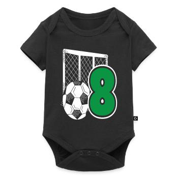 Fête d’anniversaire des enfants de football 8 ans - Body à manches courtes Premium Bébé - noir - Devant