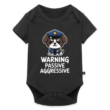 Warning Passive Aggressive Dog Motif - Baby Premium short-sleeve bodysuit - black - Front