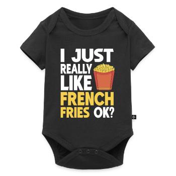 French Fries Food Pun Potato - Baby Premium short-sleeve bodysuit - black - Front