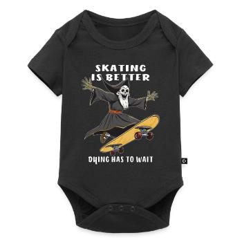 SKATEBOARD SKATING IS BETTER DYING - Baby Premium short-sleeve bodysuit - black - Front
