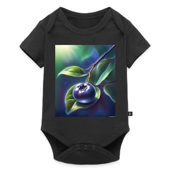 Belle myrtille sur une feuille - Body à manches courtes Premium Bébé - noir - Devant