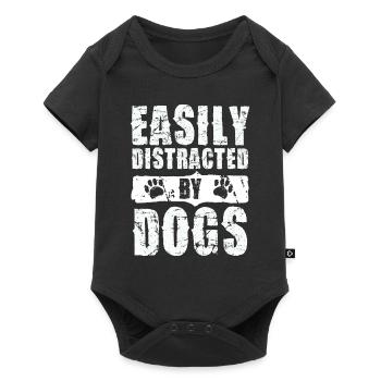 Easily distracted by dogs - Baby Premium short-sleeve bodysuit - black - Front