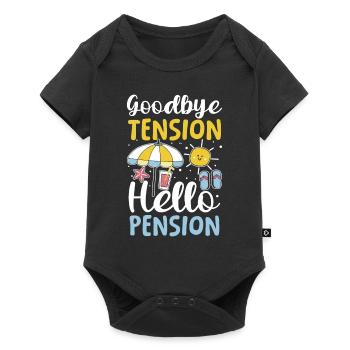 Rente Ruhestand Goodbye Tension Hello Pension - Baby Premium Kurzarmbody - Schwarz - Vorne