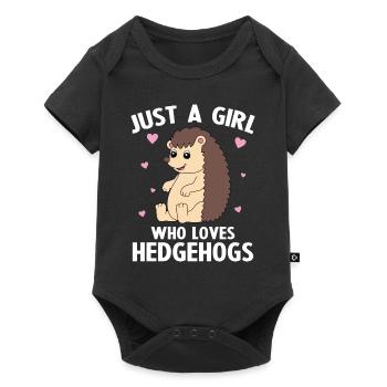 Just a girl who loves hedgehogs - Baby Premium short-sleeve bodysuit - black - Front