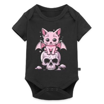 Kawaii Chat Pastel Goth Mignon Effrayant - Body à manches courtes Premium Bébé - noir - Devant