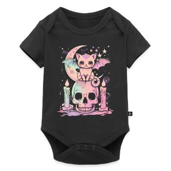 Kawaii Chat Pastel Goth Mignon Effrayant - Body à manches courtes Premium Bébé - noir - Devant