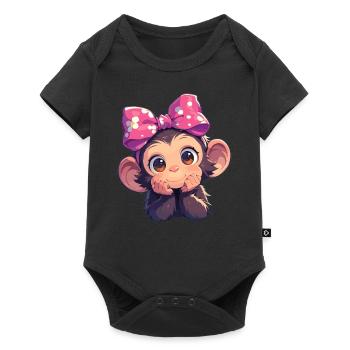 Chimpanzé Schimpansen Schimpanse - Body à manches courtes Premium Bébé - noir - Devant