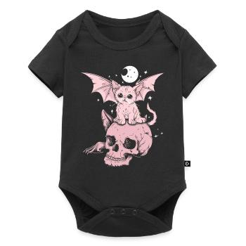 Kawaii Chat Pastel Goth Mignon Effrayant - Body à manches courtes Premium Bébé - noir - Devant