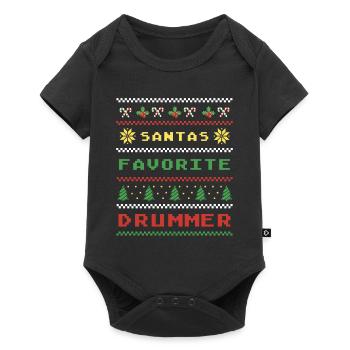 Style tambour de Noël - Body à manches courtes Premium Bébé - noir - Devant