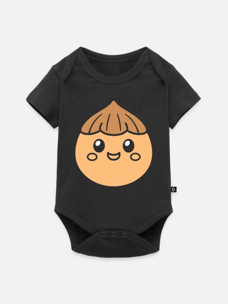 Haselnuss - Baby Premium Kurzarmbody - Schwarz