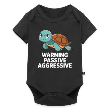 Warning, Passive, Aggressive, Turtle, Humor - Baby Premium short-sleeve bodysuit - black - Front