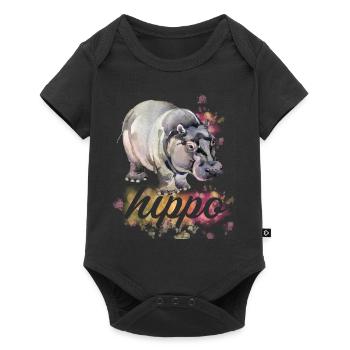 Cute Hippo Gifts - Baby Premium short-sleeve bodysuit - black - Front