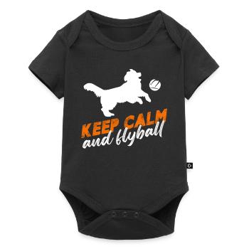 keep calm and flyball Design for a dog fan - Baby Premium short-sleeve bodysuit - black - Front