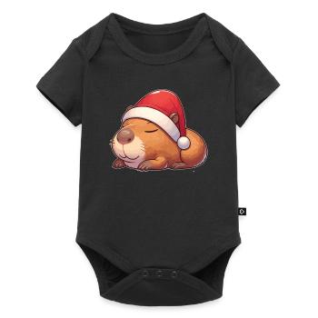 Chapeau de Noël Fées de Noël - Body à manches courtes Premium Bébé - noir - Devant