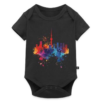 Tokio: - Baby Premium Kurzarmbody - Schwarz - Vorne