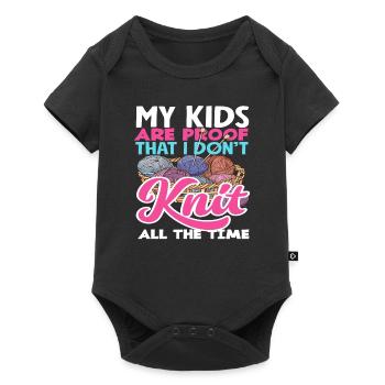 My children prove that I don't always knit - Baby Premium short-sleeve bodysuit - black - Front