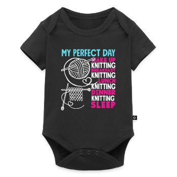 Knitting My Perfect Day - Baby Premium short-sleeve bodysuit - black - Front