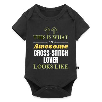This is what an awesome Cross-stitch lover looks l - Baby Premium short-sleeve bodysuit - black - Front