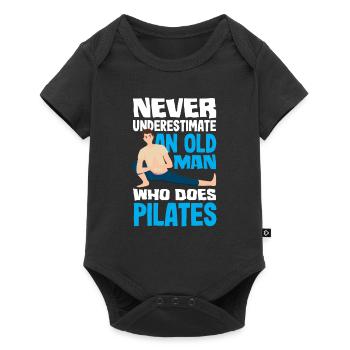 Never underestimate an old man of Pilates - Baby Premium short-sleeve bodysuit - black - Front