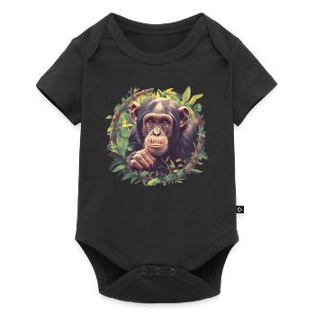 Chimpanzé Schimpansen Schimpanse - Body à manches courtes Premium Bébé - noir - Devant