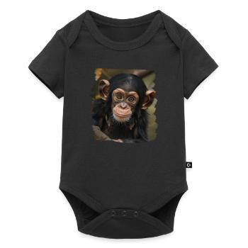 Chimpanzee Schimpansen Schimpanse - Baby Premium short-sleeve bodysuit - black - Front