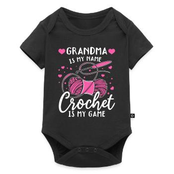 Crochet Mamie c’est mon nom Le Crochet c’est mon jeu - Cr - Body à manches courtes Premium Bébé - noir - Devant