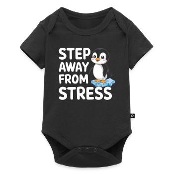 Get away from stress with cute penguin - Baby Premium short-sleeve bodysuit - black - Front