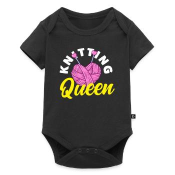 Knit Queen Heart Design - Baby Premium short-sleeve bodysuit - black - Front