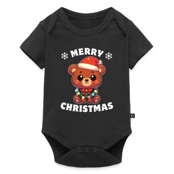Christmas Fairy Lights Malay Bear - Baby Premium short-sleeve bodysuit - black - Front