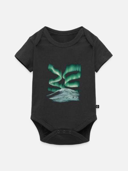 Polarlichter Nordlights - Baby Premium Kurzarmbody - Schwarz