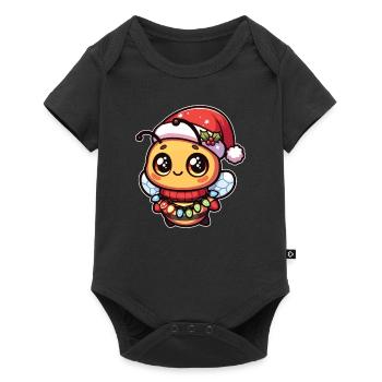 Christmas Hat Christmas Light Chain Bee - Baby Premium short-sleeve bodysuit - black - Front