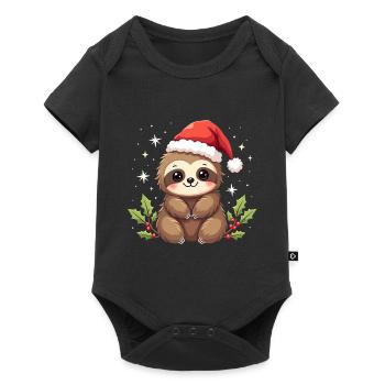 Paresseux Joyeux Noël Noël Familles - Body à manches courtes Premium Bébé - noir - Devant