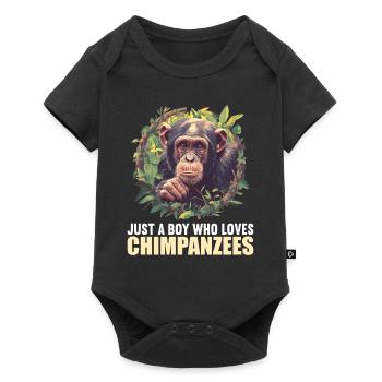 Chimpanzé Schimpansen Schimpanse - Body à manches courtes Premium Bébé - noir - Devant