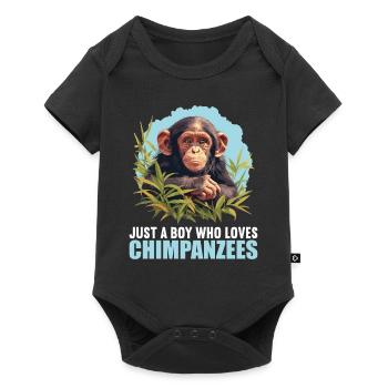 Chimpanzé Schimpansen Schimpanse - Body à manches courtes Premium Bébé - noir - Devant