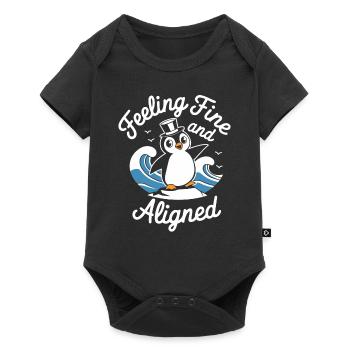 Feeling Fine And Aligned Funny Penguin - Baby Premium short-sleeve bodysuit - black - Front