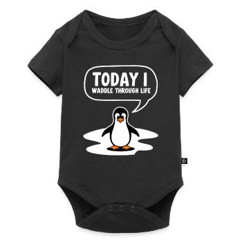Today I waddle through life - Baby Premium short-sleeve bodysuit - black - Front
