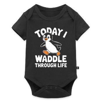Today I waddle through life - Baby Premium short-sleeve bodysuit - black - Front