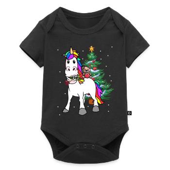 Unicorn Christmas Christmas Gift Xmas - Baby Premium short-sleeve bodysuit - black - Front