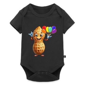 Ballons cacahuète Cadeau d’anniversaire - Body à manches courtes Premium Bébé - noir - Devant